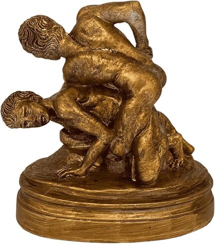 Wrestlers Statue,Greek Athletic games,Bronze Patina Plaster Scuplture 17cm in Saudi Arabia