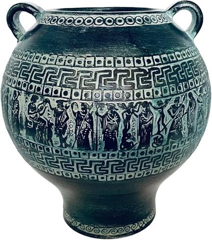 Relief terracotta, Greek Pithari Antique Pottery 21cm,Ancient Greek Mythology Scenses in Saudi Arabia