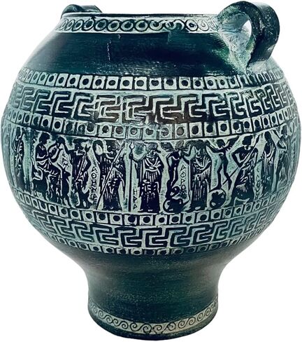 Relief terracotta, Greek Pithari Antique Pottery 21cm,Ancient Greek Mythology Scenses in Saudi Arabia