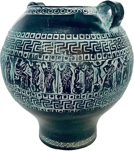Relief terracotta, Greek Pithari Antique Pottery 21cm,Ancient Greek Mythology Scenses in Saudi Arabia