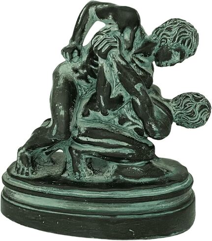 Wrestlers Statue,Greek Athletic games,Green Patina Plaster Scuplture 17cm in Saudi Arabia