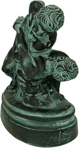 Wrestlers Statue,Greek Athletic games,Green Patina Plaster Scuplture 17cm in Saudi Arabia