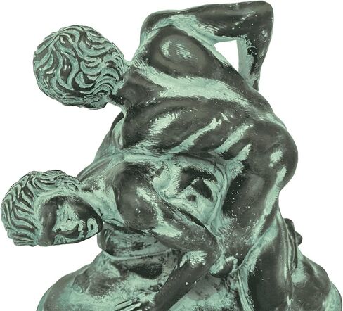 Wrestlers Statue,Greek Athletic games,Green Patina Plaster Scuplture 17cm in Saudi Arabia