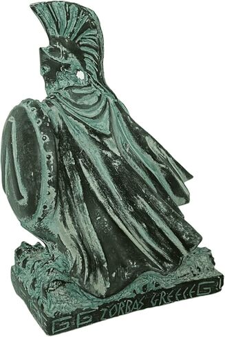 Ancient Greek Statue – Leonidas of Sparta – Green Patina Plaster Replica 20 cm in Saudi Arabia