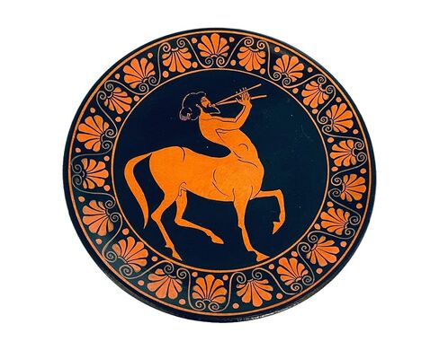 Centaur playing flute,Ancient Greek Red figure Plate 20cm in Saudi Arabia