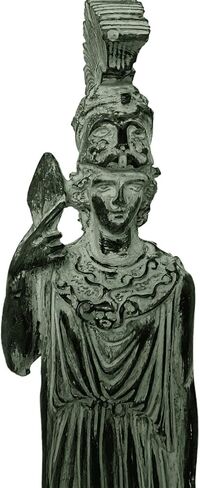 Greek Goddess Athena Statue, Green Plaster Cast Sculpture 26,5cm in Saudi Arabia