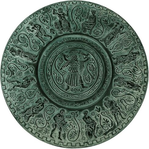 Relief terracotta plate 25cm,Green Patina,reprasanting Ancient Greek Olypmian Gods in Saudi Arabia