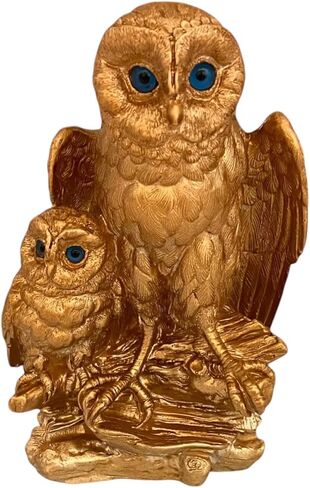 Ancient Greek Statue – Owl with Baby – Bronze Patina Plaster Replica in Saudi Arabia