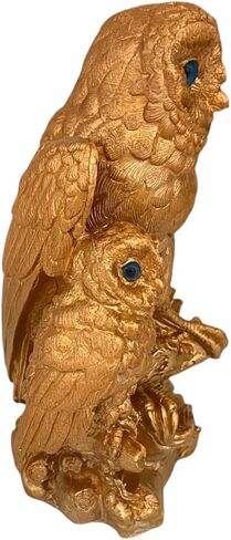 Ancient Greek Statue – Owl with Baby – Bronze Patina Plaster Replica in Saudi Arabia