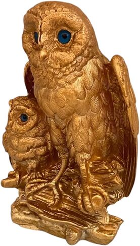 Ancient Greek Statue – Owl with Baby – Bronze Patina Plaster Replica in Saudi Arabia