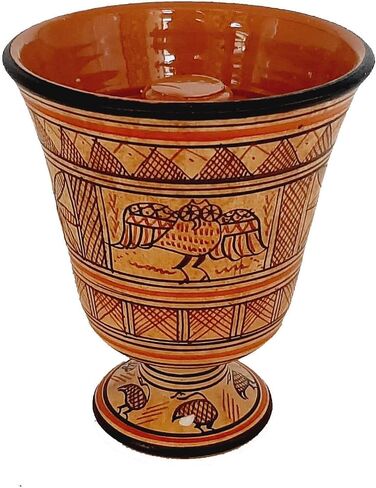 Pythagorean cup,Greedy Cup glazed 11cm,Gemoteric Pottery in Saudi Arabia