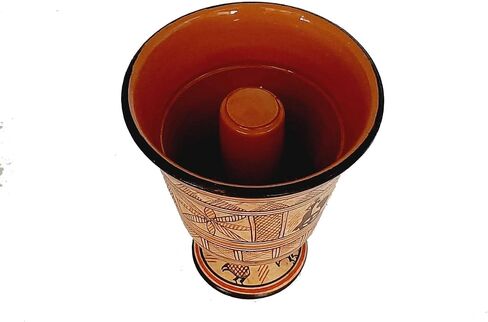Pythagorean cup,Greedy Cup glazed 11cm,Gemoteric Pottery in Saudi Arabia