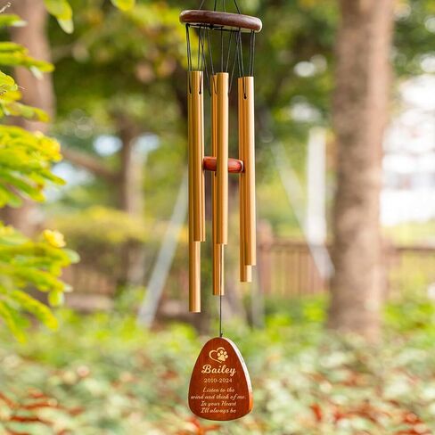 Personalized Dog Memorial Gifts for Loss of Dog, 25.5'' Pet Memorial Gifts for Dogs, Pet Memorial Wind Chimes, Loss of Dogs Sympathy Gift, Pet Passing Away Gift for Loss Loved One(Design 2, Black) in Kuwait