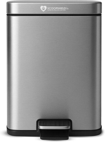 6L Outdoor and Indoor Pet Waste Container, (with one Charcoal Filter), Stainless Steel Can. Lid Opens with Push Step. 12 in x 10 in x 8 in Dimension. in Saudi Arabia