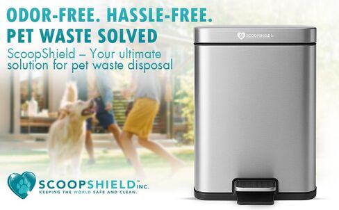 6L Outdoor and Indoor Pet Waste Container, (with one Charcoal Filter), Stainless Steel Can. Lid Opens with Push Step. 12 in x 10 in x 8 in Dimension. in Saudi Arabia