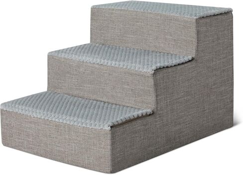 Amazon Basics Dog Steps,18.7" H, 4-Step Dog Stairs for High Bed Couch and Sofa, Non-Slip Bottom Pet Stairs for Indoor Dogs and Cats, Grey in Saudi Arabia