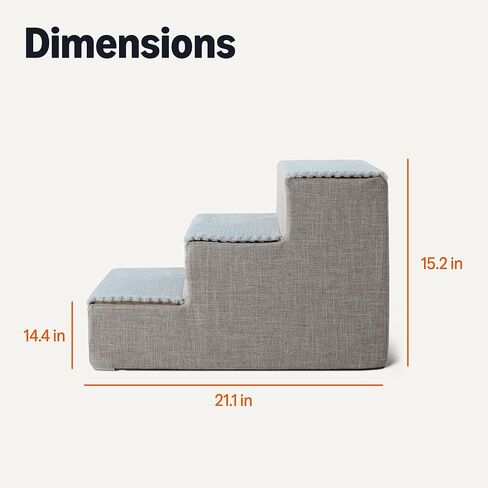 Amazon Basics Dog Steps,18.7" H, 4-Step Dog Stairs for High Bed Couch and Sofa, Non-Slip Bottom Pet Stairs for Indoor Dogs and Cats, Grey in Saudi Arabia
