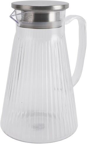 with Lid and Handle 1500ml Acrylic Heat Clear Kettle for Lemonade, Milk, Iced Tea, Cold or Hot Drinks (Style 2) in Kuwait