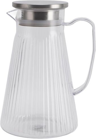 with Lid and Handle 1500ml Acrylic Heat Clear Kettle for Lemonade, Milk, Iced Tea, Cold or Hot Drinks (Style 2) in Kuwait