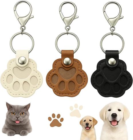 Classic 3 Pcs Dog Fur Storage Keychain,Cute Pet Fur Keepsake Leather Keychain for Collecting Cat and Dog Hair pet Memorial Gifts for Dogs，Black White Brown in Saudi Arabia