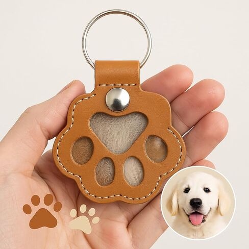 Classic 3 Pcs Dog Fur Storage Keychain,Cute Pet Fur Keepsake Leather Keychain for Collecting Cat and Dog Hair pet Memorial Gifts for Dogs，Black White Brown in Saudi Arabia