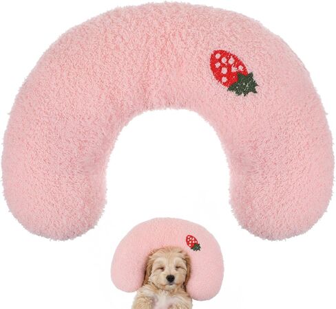 وسادة على شكل حرف U للحيوانات الأليفة، وسائد مهدئة للقطط، ووسادة داخلية ناعمة منفوشة للقطط والكلاب، وتخفيف القلق، نصف دونات مع نمط تطريز لطيف، وسادة رقبة للحيوانات الأليفة للقطط والكلاب والحيوانات الأليفة الأخرى in Kuwait