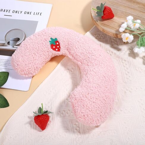 وسادة على شكل حرف U للحيوانات الأليفة، وسائد مهدئة للقطط، ووسادة داخلية ناعمة منفوشة للقطط والكلاب، وتخفيف القلق، نصف دونات مع نمط تطريز لطيف، وسادة رقبة للحيوانات الأليفة للقطط والكلاب والحيوانات الأليفة الأخرى in Kuwait