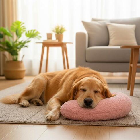 وسادة على شكل حرف U للحيوانات الأليفة، وسائد مهدئة للقطط، ووسادة داخلية ناعمة منفوشة للقطط والكلاب، وتخفيف القلق، نصف دونات مع نمط تطريز لطيف، وسادة رقبة للحيوانات الأليفة للقطط والكلاب والحيوانات الأليفة الأخرى in Kuwait