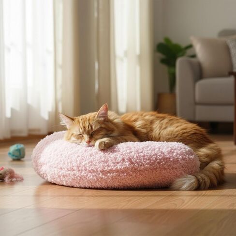 وسادة على شكل حرف U للحيوانات الأليفة، وسائد مهدئة للقطط، ووسادة داخلية ناعمة منفوشة للقطط والكلاب، وتخفيف القلق، نصف دونات مع نمط تطريز لطيف، وسادة رقبة للحيوانات الأليفة للقطط والكلاب والحيوانات الأليفة الأخرى in Kuwait