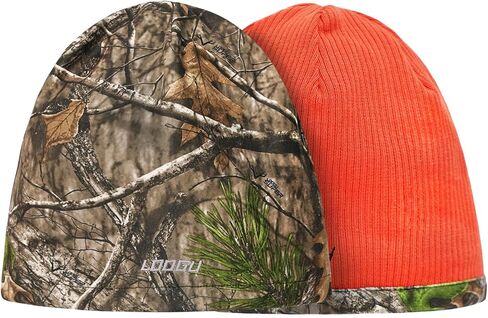 LOOGU Camo Beanie Hat for Hunting, Winter Skull Cap, Men’s Cuffed Beanie with Fleece in Saudi Arabia