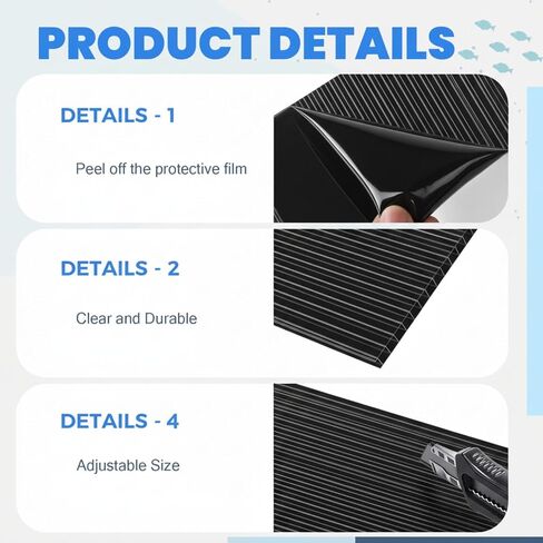 أغطية حوض السمك Sieral من البولي كربونات المظلة مع ضوء LED 29 × 11.38 × 0.12 بوصة لـ 20/29/37 جالون بدون دعامة مركزية لأحواض السمك غطاء خزان الأسماك (أسود) in Kuwait