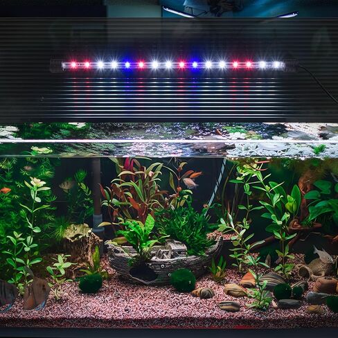 أغطية حوض السمك Sieral من البولي كربونات المظلة مع ضوء LED 29 × 11.38 × 0.12 بوصة لـ 20/29/37 جالون بدون دعامة مركزية لأحواض السمك غطاء خزان الأسماك (أسود) in Kuwait