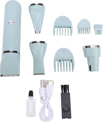 Pssopp Cat Hair Clipper, Electric Clipper Kits with 4 Replaceable Combs Cordless Dog Grooming for Trimming Shaving Cat Hair, 4 in 1 Pet Grooming Kit Pet Trimmer Nan (Green) in Saudi Arabia