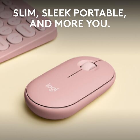 Logitech Pebble Mouse 2 M350S Slim Bluetooth Wireless Mouse ، محمولة ، خفيفة الوزن ، زر قابلة للتخصيص ، نقرات هادئة ، تبديل سهلة لنظام التشغيل Windows و MacOS و iPados و Android و Chrome OS - أسود (متجدد) in Saudi Arabia