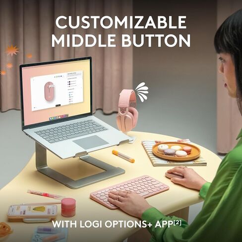 Logitech Pebble Mouse 2 M350S Slim Bluetooth Wireless Mouse ، محمولة ، خفيفة الوزن ، زر قابلة للتخصيص ، نقرات هادئة ، تبديل سهلة لنظام التشغيل Windows و MacOS و iPados و Android و Chrome OS - أسود (متجدد) in Saudi Arabia