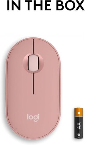 Logitech Pebble Mouse 2 M350S Slim Bluetooth Wireless Mouse ، محمولة ، خفيفة الوزن ، زر قابلة للتخصيص ، نقرات هادئة ، تبديل سهلة لنظام التشغيل Windows و MacOS و iPados و Android و Chrome OS - أسود (متجدد) in Saudi Arabia