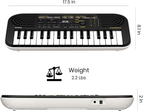 مجموعة لوحة مفاتيح صغيرة من Casio SA-81 مكونة من 44 مفتاحًا مع مصدر طاقة وملصقات مفاتيح وكتاب تعليمي وأقراص DVD التعليمية لأوستن بازار وقطعة قماش تلميع in Saudi Arabia