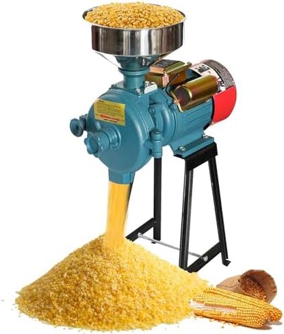3000W Electric Corn Grinder - Versatile Wet & Dry Flour Mill for Rice, Corn, Wheat, Coffee & Grains - High-Power Cereal & Feed Milling Machine with Funnel in Saudi Arabia