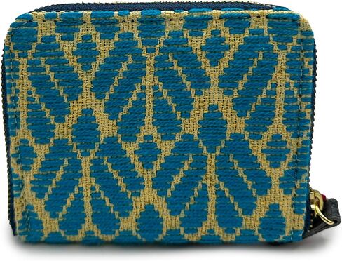 Wallet "Matilde", made by Jühue Artesanal, Handmade wallet made in Mexico, Blue wallet, Hand embroidery, Unique piece, Embroidered wallet, Mexican embroidery, Made in Mexico, Handmade in Saudi Arabia