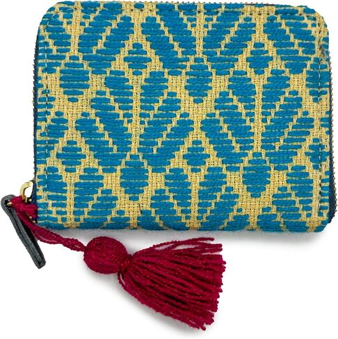 Wallet "Matilde", made by Jühue Artesanal, Handmade wallet made in Mexico, Blue wallet, Hand embroidery, Unique piece, Embroidered wallet, Mexican embroidery, Made in Mexico, Handmade in Saudi Arabia