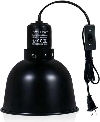 Reptile Light Fixture with Dimming Thermostat, Deep Dome Lamp Fixture with Temperature Controller for Reptile Heat Lamp Bulb, Max 160W. in Saudi Arabia