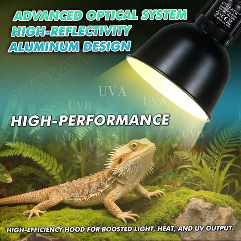 Reptile Light Fixture with Dimming Thermostat, Deep Dome Lamp Fixture with Temperature Controller for Reptile Heat Lamp Bulb, Max 160W. in Saudi Arabia