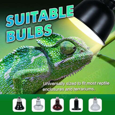 Reptile Light Fixture with Dimming Thermostat, Deep Dome Lamp Fixture with Temperature Controller for Reptile Heat Lamp Bulb, Max 160W. in Saudi Arabia