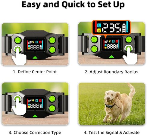 AEZ طوق الكلب الذكي، جهاز تعقب الكلاب GPS، نظام سياج لاسلكي للكلاب، طوق سياج GPS غير مرئي للكلاب مع أوضاع تنبيه اهتزاز الصفير، نصف قطر 25-999 ياردة للكلاب التي يزيد وزنها عن 15 رطل، IPX7 مقاوم للماء in Kuwait
