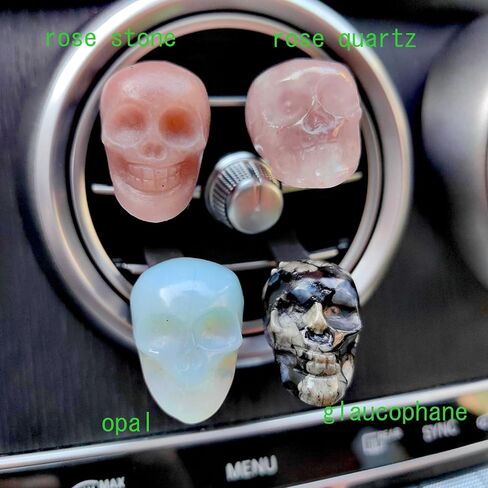 Crystal Car Vent Clips Crystal Skull Car Outlet Decoration, Natural Quartz car Parts,Charm car Crystal, car Gifts (obsidian) in Saudi Arabia