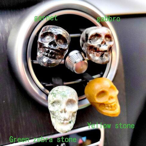 Crystal Car Vent Clips Crystal Skull Car Outlet Decoration, Natural Quartz car Parts,Charm car Crystal, car Gifts (obsidian) in Saudi Arabia