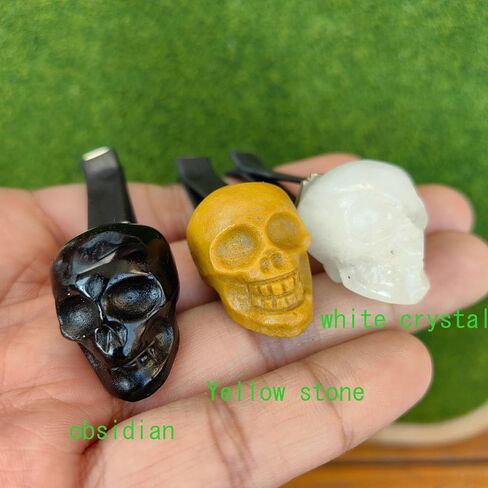 Crystal Car Vent Clips Crystal Skull Car Outlet Decoration, Natural Quartz car Parts,Charm car Crystal, car Gifts (obsidian) in Saudi Arabia