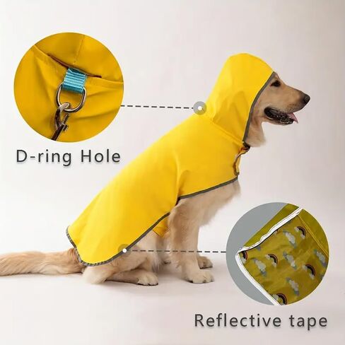 Pet Raincoat–Waterproof & Breathable Reflective One-Piece Clothing for Cats and Dogs, Perfect for Rainy Days Comfortable and Stylish XL in Saudi Arabia