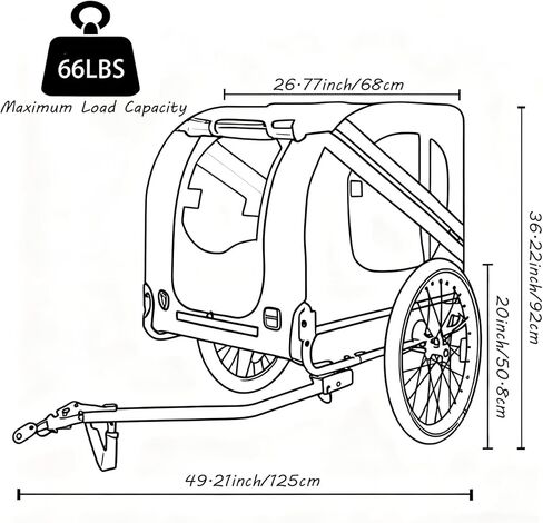 مقطورة دراجة للكلاب، حاملة الحيوانات الأليفة للكلاب، مقطورة دراجة كبيرة للكلاب، مناسبة للحيوانات الأليفة الكبيرة والمتوسطة والصغيرة، حاملة للكلاب، مع 3 أبواب، عجلات من الألومنيوم، علم السلامة، قابلة للطي للتخزين، 66 رطلاً in Kuwait