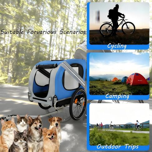 مقطورة دراجة للكلاب، حاملة الحيوانات الأليفة للكلاب، مقطورة دراجة كبيرة للكلاب، مناسبة للحيوانات الأليفة الكبيرة والمتوسطة والصغيرة، حاملة للكلاب، مع 3 أبواب، عجلات من الألومنيوم، علم السلامة، قابلة للطي للتخزين، 66 رطلاً in Kuwait